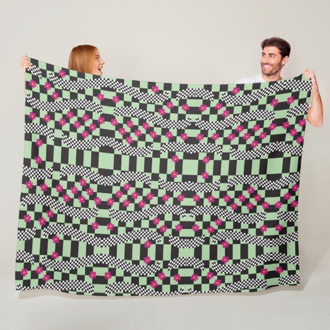 Retro-Schachbrett-Design Fleecedecke (Beispiel)