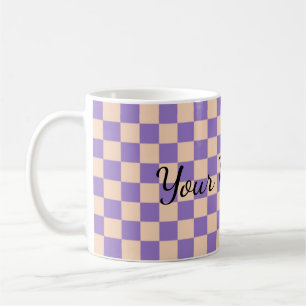 Retro-Schachbrett Süßes Lavendel Kaffeetasse