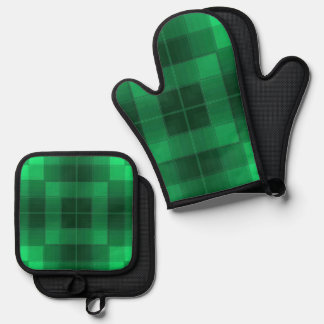 Retro-Schachbretter Ofenhandschuh & Topflappen-Set