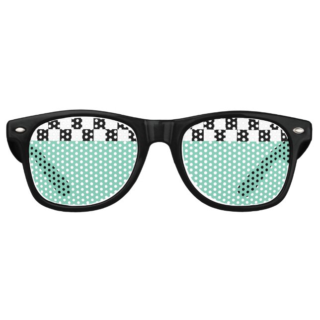 Retro-Schachbretter Partybrille (Vorderseite)