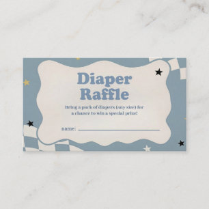 Retro-Schachbrettmuster Blaue Baby-Jungen-Windel-V Begleitkarte
