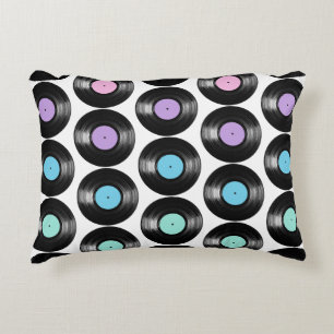 Retro-Schallplatten Farbige Musterdesigns Zierkissen