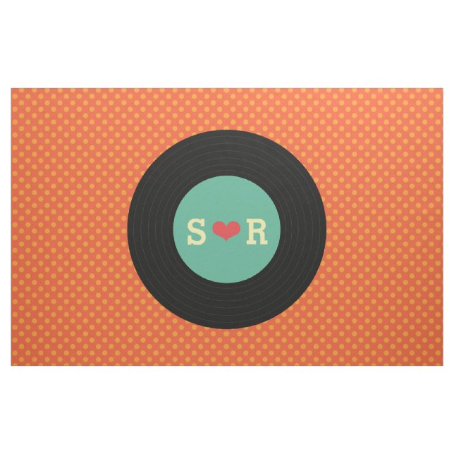 Retro-Schallplatten-Hochzeitsflagge Stoff (Fat Quarter (45,7 x 55,9 cm))