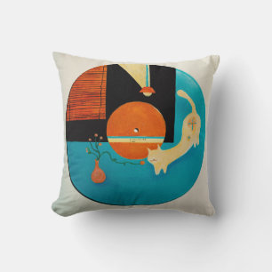 Retro-Schallplatten-Illustration einer sich streck Kissen