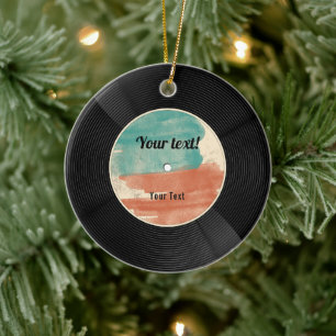 Retro-Schallplatten-Musik-Album  Keramik Ornament