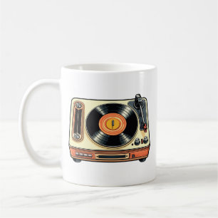 Retro-Schallplattenspieler Kaffeetasse