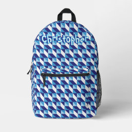 Retro-Schatten des Abstrakten Musters mit blauer G Bedruckter Rucksack