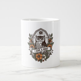 Retro-Scheune Uhu 'I gib a hoot' Design Jumbo-Tasse