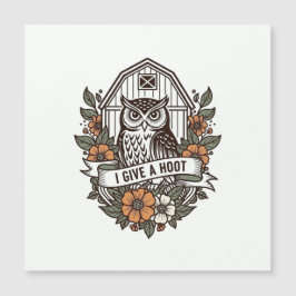 Retro-Scheune Uhu 'I gib a hoot' Design Magnetkarte