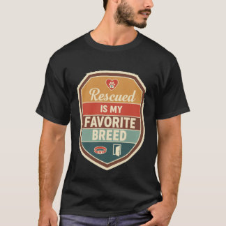Retro Schild gerettet ist mein Lieblingshundepuffe T-Shirt