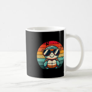 Retro-Schildkröte bei Sungles-BBQ-Poolparty Lustig Kaffeetasse