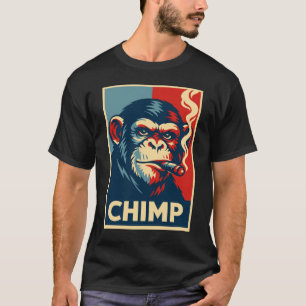 Retro-Schimpanse raucht Zigarre Poster T-Shirt