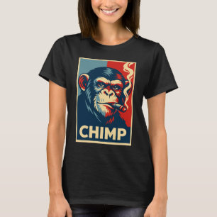 Retro-Schimpanse raucht Zigarre Poster T-Shirt