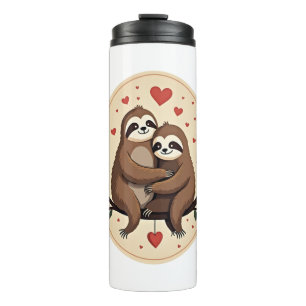 Retro-Schlafanzug-Liebe-Retro-Valentins-Shirt 2 Thermosbecher