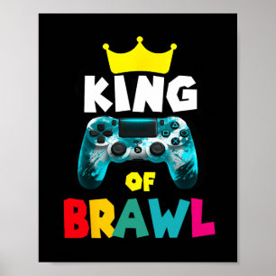 Retro Schlägerei König Gamer Gaming Schläger Schlä Poster