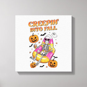 Retro Schleichen in den Herbst Halloween Leinwanddruck