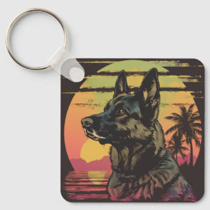 Retro-Schlüsselanhänger Deutscher Schäferhund  Schlüsselanhänger