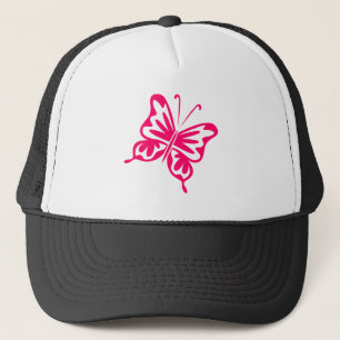 Retro Schmetterling - Neonrot Truckerkappe