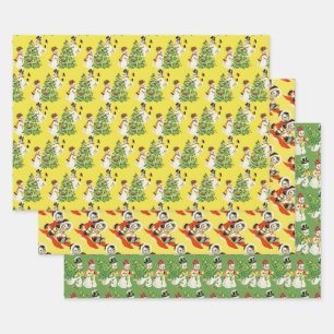 Retro-Schnee Geschenkpapier Set