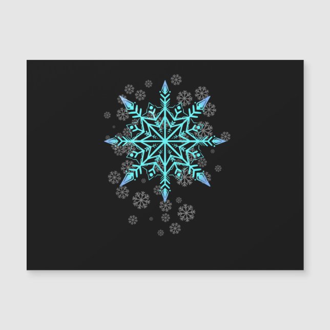 Retro-Schneeflocke für Frauen Magnetkarte (Vorderseite)