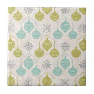 Retro-Schneeflocke und -Ziertrivet Fliese