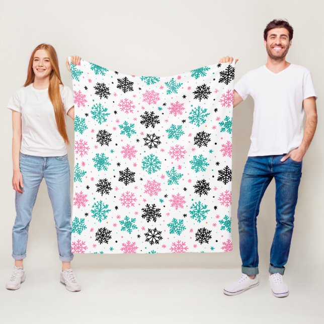 Retro-Schneeflocken Fleecedecke (Beispiel)