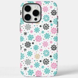 Retro-Schneeflocken iPhone 16 Pro Max Hülle