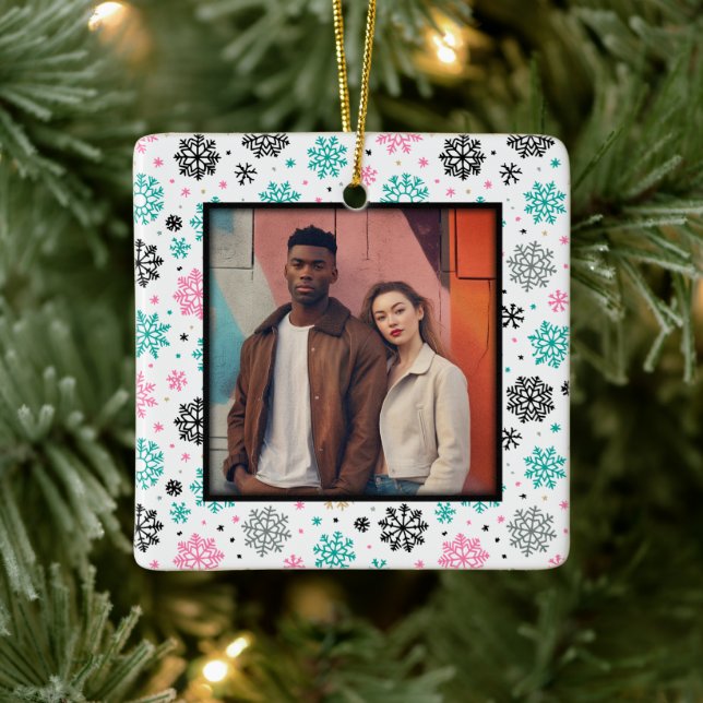 Retro-Schneeflocken Keramikornament (Baum)