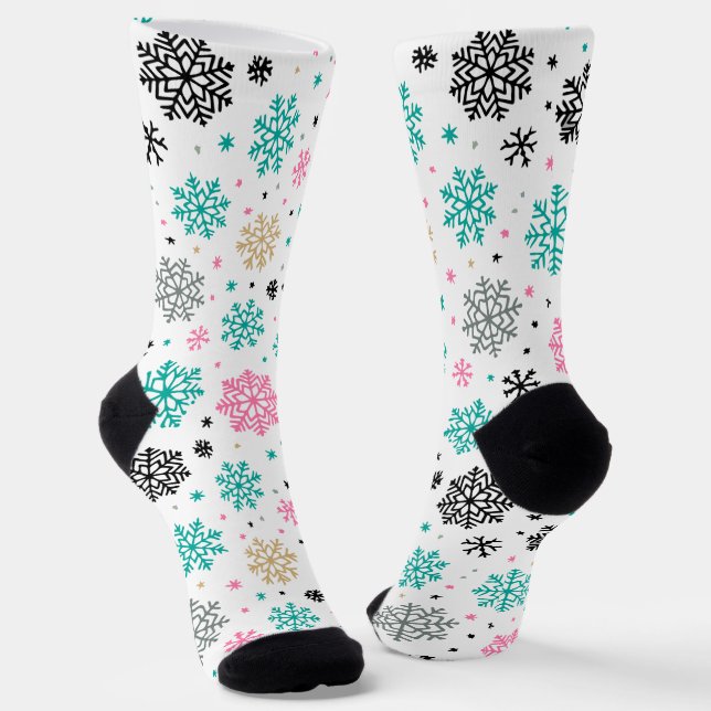 Retro-Schneeflocken Socken (Gewinkelt)