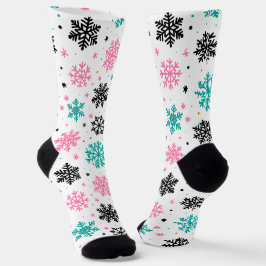 Retro-Schneeflocken Socken