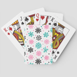 Retro-Schneeflocken Spielkarten