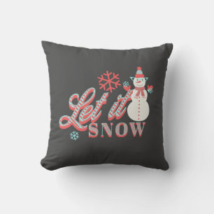 Retro-Schneemann Lass es schneien Weihnachten  Kis Kissen
