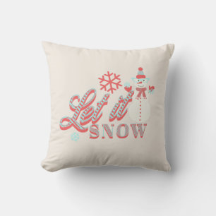 Retro-Schneemann Lass es schneien Weihnachten  Kis Kissen