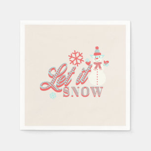 Retro-Schneemann Lass es schneien Weihnachts-Servi Serviette