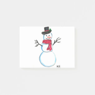 Retro-Schneemann Niedlicher Weißer Weihnachten Sch Post-it Klebezettel