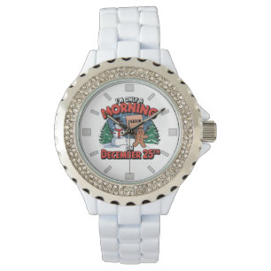 Retro-Schneemann-Überraschung für Weihnachten 2025 Armbanduhr