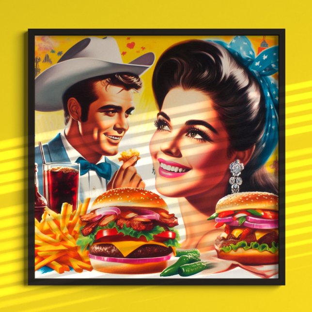 Retro-Schnellimbiss-Paar Poster (Von Creator hochgeladen)