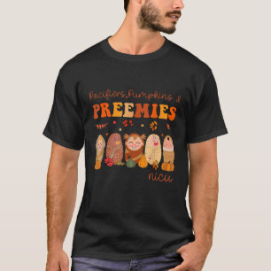 Retro Schnuller Kürbisse Frühchen Halloween NICU N T-Shirt