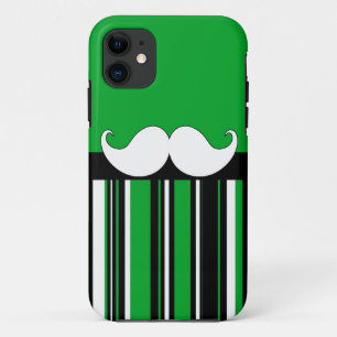 Retro Schnurrbart Stache Schnurrbart mit grünen Case-Mate iPhone Hülle