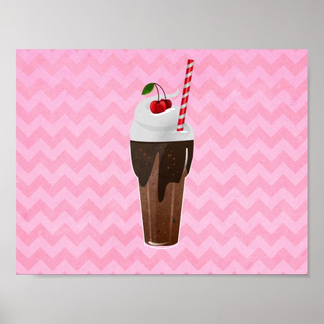 Retro-Schokoladen-Milchshake Poster (Vorne)