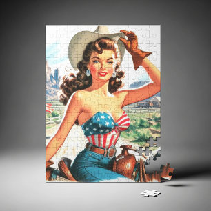 Retro schöne Cowgirl Pin Up