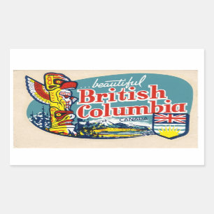 Retro schöner Britisch-Columbia-Kanada-Aufkleber Rechteckiger Aufkleber