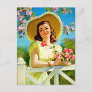 Retro-Schönheit 40 Postkarte