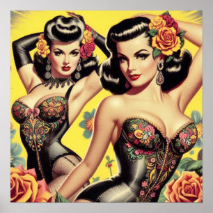 Retro-Schönheits-Pin-Ups Poster