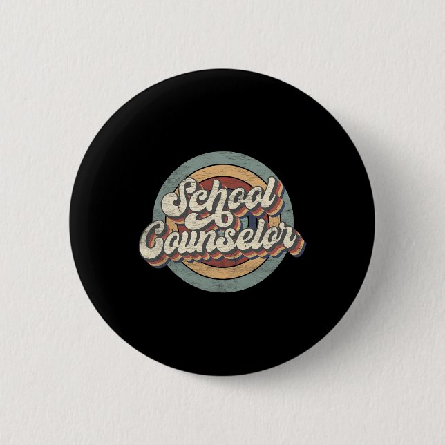 Retro School Counselor Ck to School Teacher Squad Button (Vorderseite)