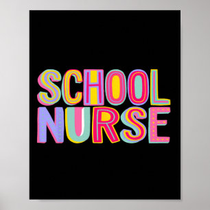 Retro School Nursing Groovy Nurse Retro Rosa Poster