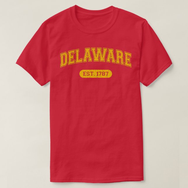 Retro School Style Delaware 1787 erschüttert T-Shirt (Design vorne)