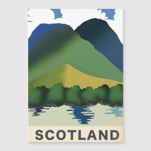 Retro Schottland Urlaubskunst Magnetkarte