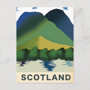 Retro Schottland Urlaubskunst Postkarte