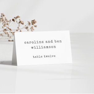 Retro Schreibmaschine White Custom Wedding Escort  Tischnummer